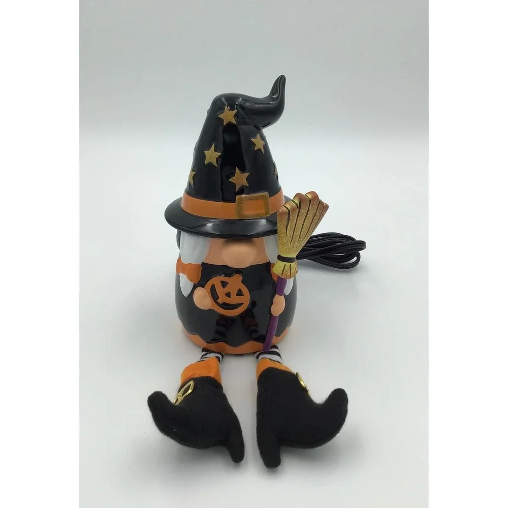 Scentsy Wicked Cute Halloween‎ Witch Gnome Wax Warmer Ceramic Shelf Sitter NEW